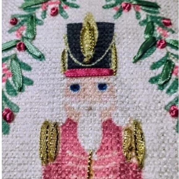 Lillian August Embroidered NUTCRACKER Pillow18x18 Pinkmas Holiday Decor NEW - Picture 3 of 12